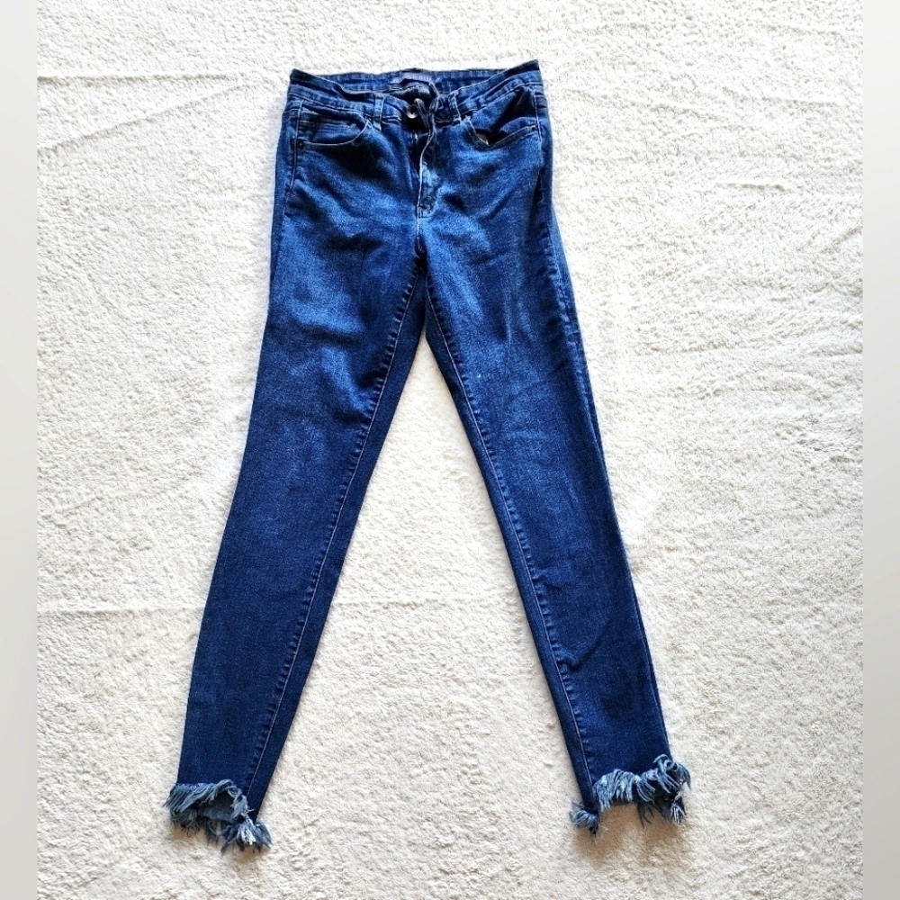 WOMEN'S Tractr blu skinny Blue Frayed Step Hem size 27